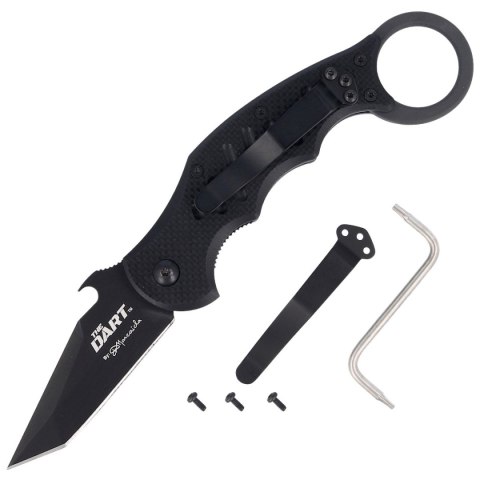 Nóż składany FOX The Dart Karambit Black G10, Black Idroglider N690 by Doug Marcaida (FX-597) FOX