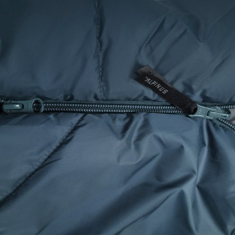 Śpiwór Alpinus Fiber Pro WS 1300 dla leworęcznych, szałwiowy Alpinus