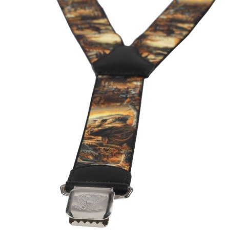 Szelki męskie Ranger 4 cm, drukowane, brązowe Ranger