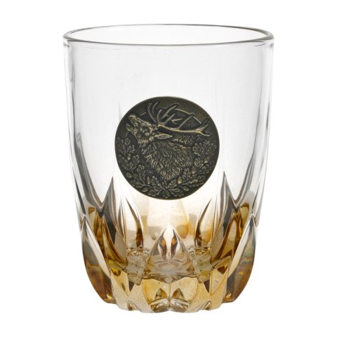 Szklanki do whisky Golden Fox Amber Fire Jeleń, bursztynowy natrysk, 2 szt. Golden Fox