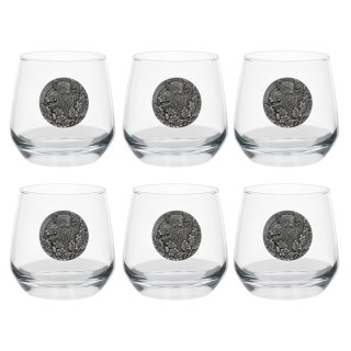 Szklanki do whisky Golden Fox Luna Wild Boar Silver zdobione odlewanym elementem 6 szt. Golden Fox