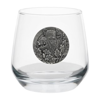 Szklanki do whisky Golden Fox Luna Wild Boar Silver zdobione odlewanym elementem 6 szt. Golden Fox