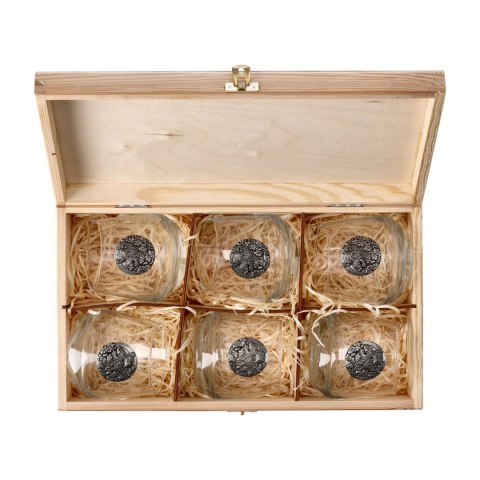 Szklanki do whisky Golden Fox Luna Wild Boar Silver zdobione odlewanym elementem 6 szt. Golden Fox
