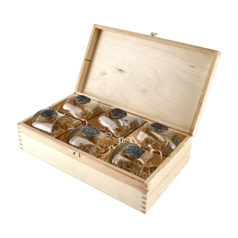 Szklanki do whisky Golden Fox Luna Wild Boar Silver zdobione odlewanym elementem 6 szt. Golden Fox