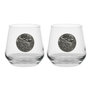 Szklanki do whisky Golden Fox Luna Deer Silver zdobione odlewanym elementem 2szt. Golden Fox