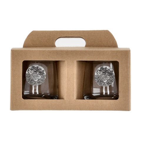 Szklanki do whisky Golden Fox Luna Deer Silver zdobione odlewanym elementem 2szt. Golden Fox