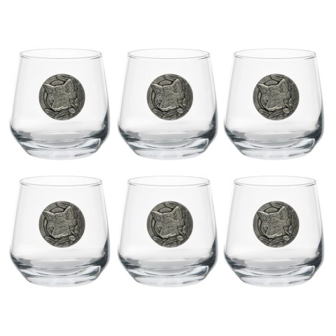 Szklanki do whisky Golden Fox Luna Fox Silver zdobione odlewanym elementem 6 szt. Golden Fox