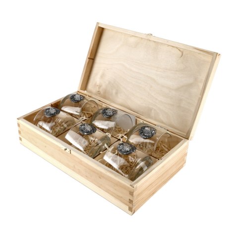 Szklanki do whisky Golden Fox Luna Fox Silver zdobione odlewanym elementem 6 szt. Golden Fox