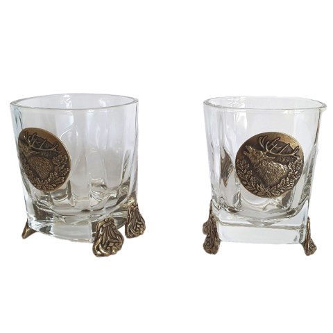 Szklanki do whisky Golden Fox Mars Deer zdobione odlewanym elementem 6 szt. Golden Fox