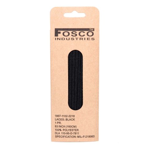 Sznurówki Fosco 160 cm poliester czarne Fosco Industries