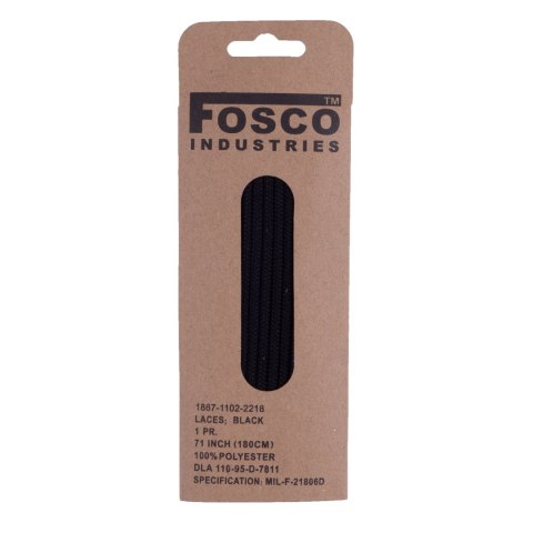 Sznurówki Fosco 180 cm poliester czarne Fosco Industries