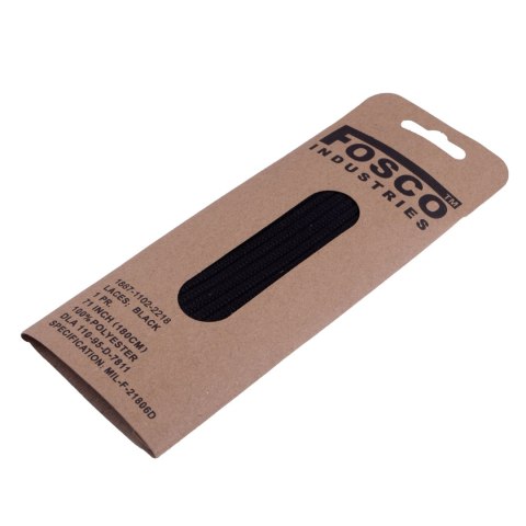 Sznurówki Fosco 180 cm poliester czarne Fosco Industries