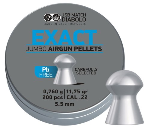 Śrut diabolo JSB Exact Jumbo Lead free 5,5 mm 200 szt. JSB Match Diabolo