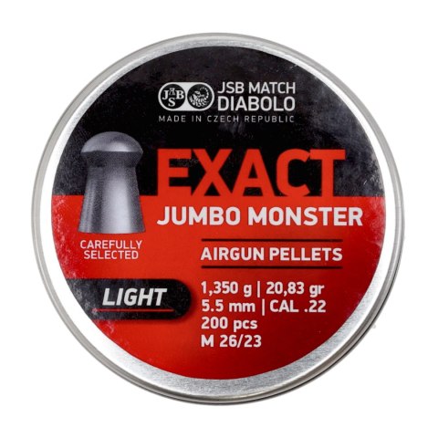 Śrut diabolo JSB Exact Jumbo Monster Light 5,52 mm 200 szt. JSB Match Diabolo