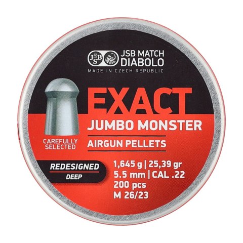 Śrut diabolo JSB Exact Jumbo Monster Redesigned Deep 5,52 mm 200 szt. JSB Match Diabolo