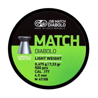 Śrut diabolo JSB Match Light 4,50 mm 500 szt. 0,475 g / 7,33 g JSB Match Diabolo