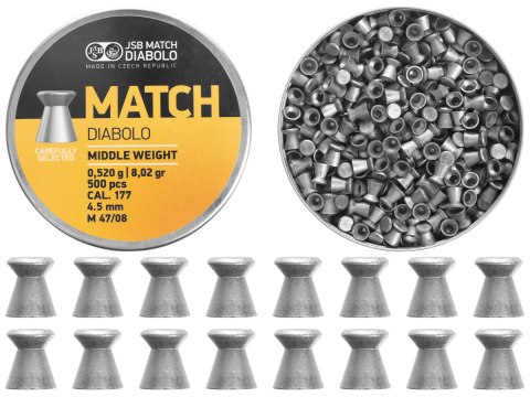 Śrut diabolo JSB Match Middle 4,51 mm 500 szt. JSB Match Diabolo