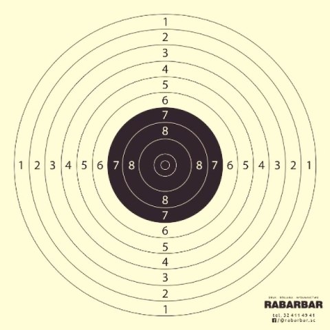 Tarcza strzelecka pistolet pneumatyczny 10 m - pakiet 50 szt. NN