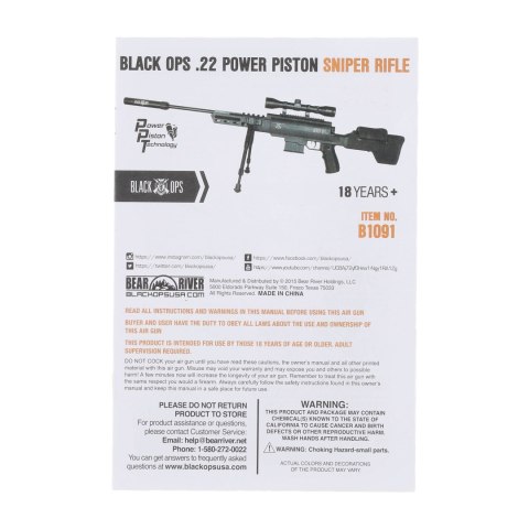 Wiatrówka Black Ops Sniper 5,5 mm z lunetą 4x32 Black Ops