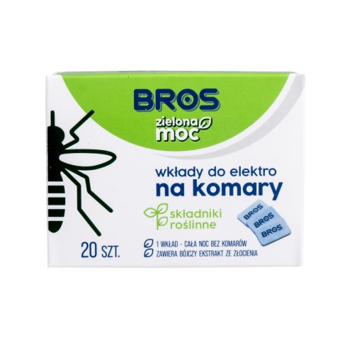 Wkłady Bros do elektro 20 szt. zielona moc kompatybilne z odstraszaczami Nitecore Bros