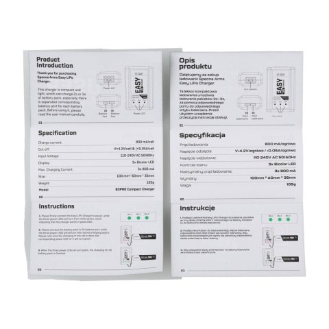 Zestaw Specna Arms Easy Ładowarka i akumulator 11.1V 1000 mAh Specna Arms