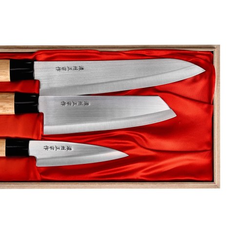 Zestaw noży kuchennych Satake Megumi Szefa kuchni / Santoku Bunka / nóż uniwersalny Satake