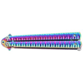 Nóż motylkowy Third Decor Habitat Balisong Rainbow Stainless Steel, Rainbow 420 (16071W) Decor Habitat