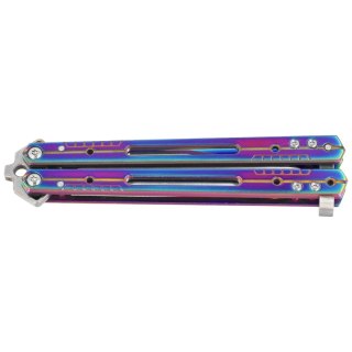 Nóż motylkowy Third Decor Habitat Balisong Rainbow Titanium Stainless Steel, Satin 420 (K2920W) Decor Habitat