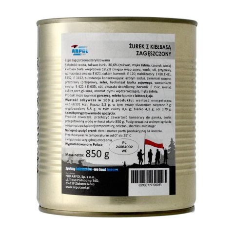 Zupa Arpol żurek z kiełbasą zagęszczony 850 g Arpol