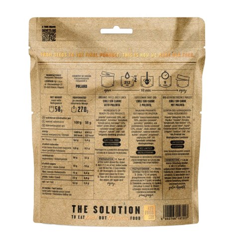 Żyw liofilizowana LYOFOOD Eko Chili sin carne bistro 270 g LYOFOOD