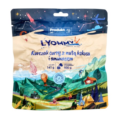 Żywność liofilizowana Lyommy Kurczak curry z nutą kokosa i ananasem 500 g Lyommy