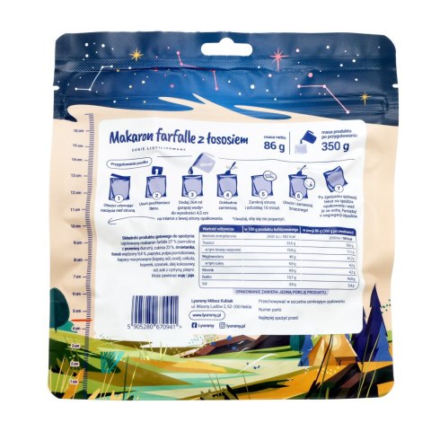 Żywność liofilizowana Lyommy Makaron farfalle z łososiem 350 g Lyommy