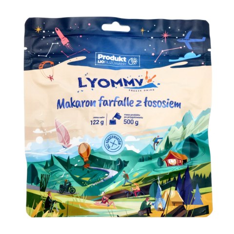 Żywność liofilizowana Lyommy Makaron farfalle z łososiem 500 g Lyommy