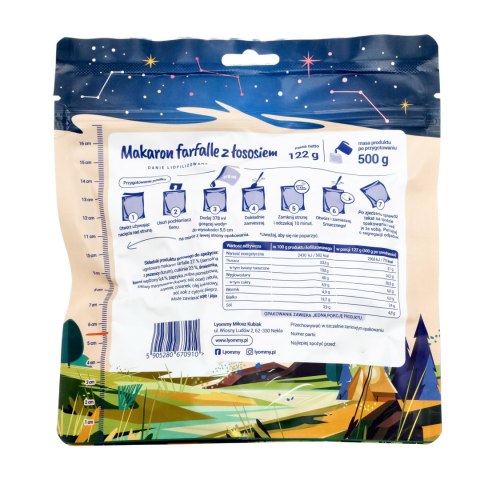 Żywność liofilizowana Lyommy Makaron farfalle z łososiem 500 g Lyommy