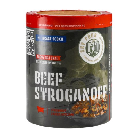 Danie samopodgrzewające SKYFOOD Stroganoff z kaszą gryczaną 400 g SKYFOOD