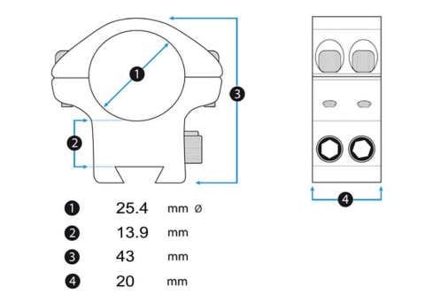 Montaż Mount Element Optics XT Mounts 25.4 mm Medium Dovetail