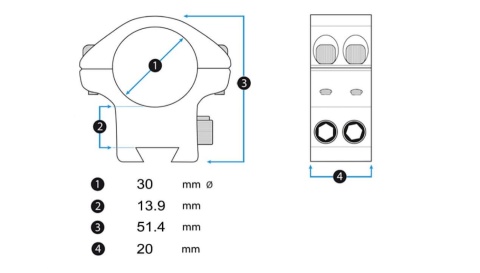 Montaż Mount Element Optics XT Mounts 30 mm High Weaver/Picatinny