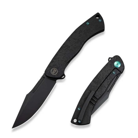 Nóż składany WeKnife Essential Knight Etched Black Titanium, Black Stonewashed M390 by Jason Knight (WE24003-2) WE Knife