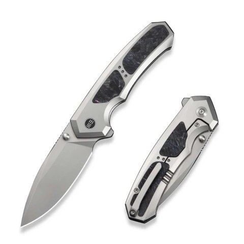 Nóż składany WeKnife Corwyn Gray Titanium/Black-Pink Carbon Fiber, Stonewashed M390 (WE24088-2) WE Knife