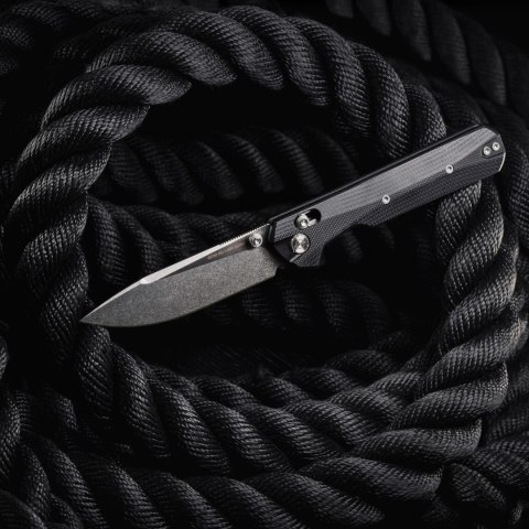 Nóż składany KNIVESPL The First CPM MagnaCut, czarne G10, Stonewashed/Satin KNIVESPL