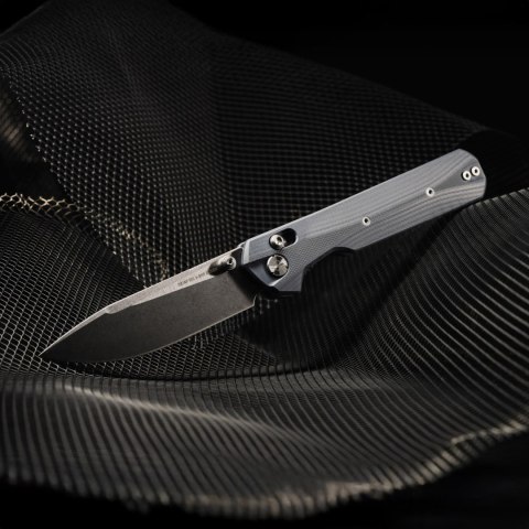 Nóż składany KNIVESPL The First Sandvik 14C28N, niebieskie G10, Stonewashed/Satin KNIVESPL