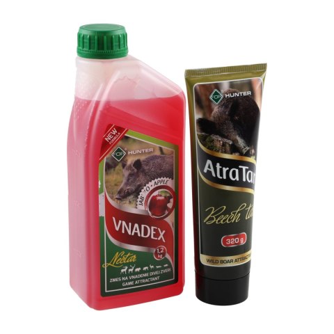 Płyn do wabienia zwierzyny For Vnadex 1200 g o zapachu jabłka + Smoła bukowa AtraTar 320 g For
