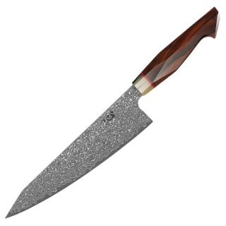 Nóż kuchenny Xin Cutlery XinCraft 9'' Japan Chef, Buffalo Horn/Rosewood/G10, Matte Polished Damascus 67 warstw (XC117) Xin Cutlery