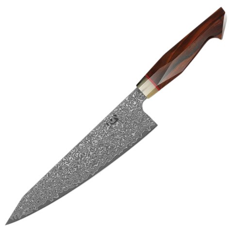 Nóż kuchenny Xin Cutlery XinCraft 9'' Japan Chef, Buffalo Horn/Rosewood/G10, Matte Polished Damascus 67 warstw (XC117) Xin Cutlery