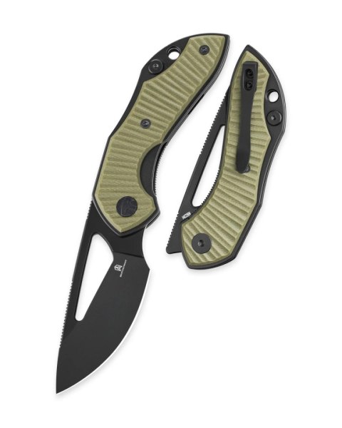 Nóż składany Bestechman Triassic OD Green G10, Black PVD 14C28N by Denis Simonutti (BMK17D) Bestechman by Bestech Knives