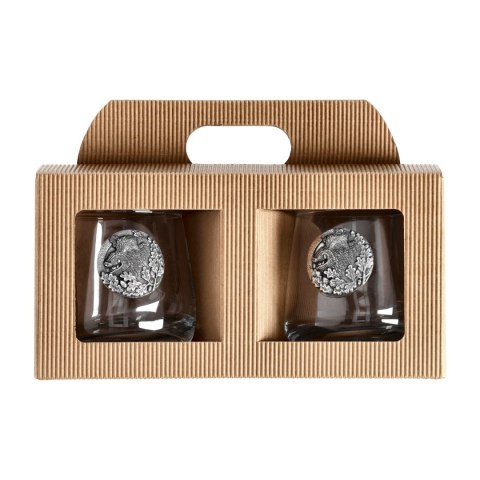 Szklanki do whisky Golden Fox Luna Wild Boar Silver zdobione odlewanym elementem 2 szt. Golden Fox