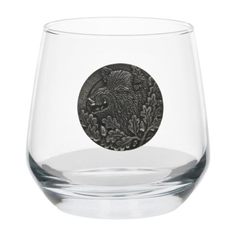 Szklanki do whisky Golden Fox Luna Wild Boar Silver zdobione odlewanym elementem 2 szt. Golden Fox