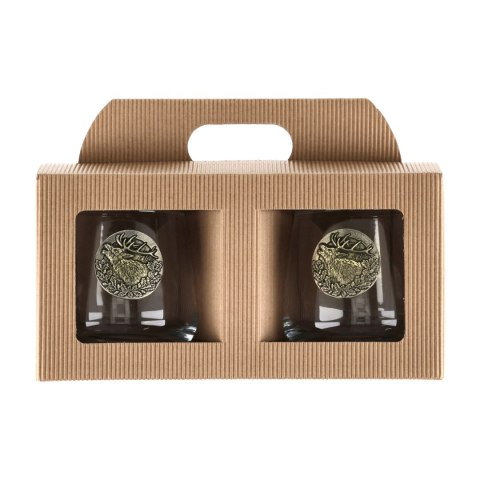 Szklanki do whisky Golden Fox Radius Deer Gold, zdobione odlewanym elementem 2 szt. Golden Fox