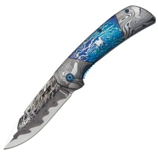 Nóż składany Martinez Albainox Blue Steel 3D, Damask Design 3Cr13Mov (25127) Martinez Albainox