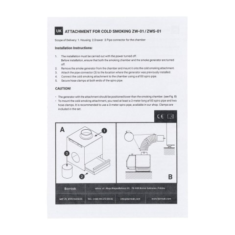 Przystawka do zimnego wędzenia INOX Borniak Borniak